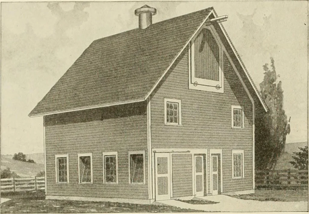 An illustration from Guaranteed building plans with interior views and details : a standard collection of new, original and artistic designs of cottages, bungalows, residences and flats of frame, brick, cement, plaster, concrete blocks, hollow tile, stucco, etc. and farm buildings of all descriptions together with interior and exterior details and interior views arranged and described by William A. Radford., 1915, leaf 251