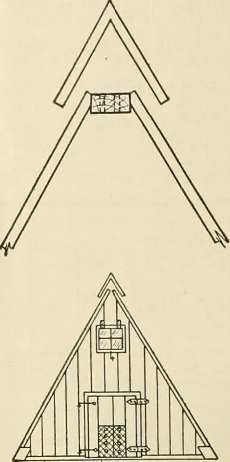 An illustration from Guaranteed building plans with interior views and details : a standard collection of new, original and artistic designs of cottages, bungalows, residences and flats of frame, brick, cement, plaster, concrete blocks, hollow tile, stucco, etc. and farm buildings of all descriptions together with interior and exterior details and interior views arranged and described by William A. Radford., 1915, leaf 251