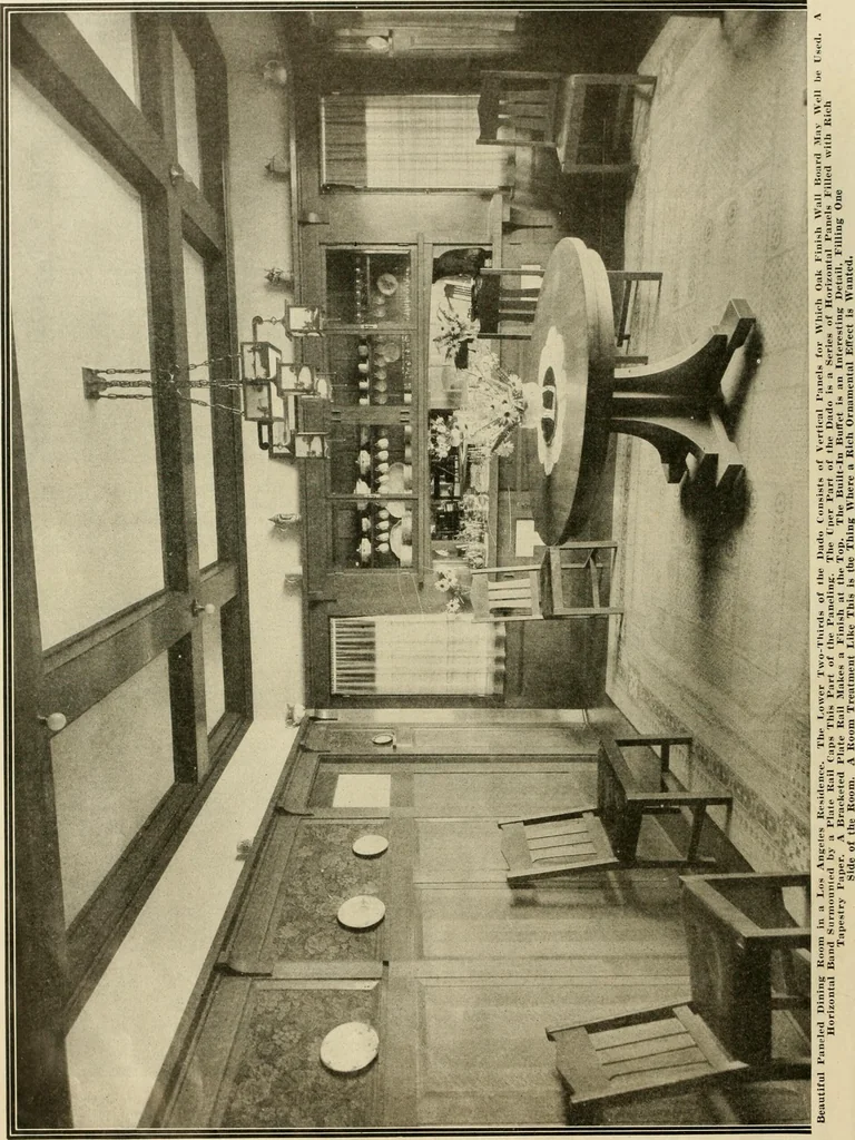 An illustration from Guaranteed building plans with interior views and details : a standard collection of new, original and artistic designs of cottages, bungalows, residences and flats of frame, brick, cement, plaster, concrete blocks, hollow tile, stucco, etc. and farm buildings of all descriptions together with interior and exterior details and interior views arranged and described by William A. Radford., 1915, leaf 33