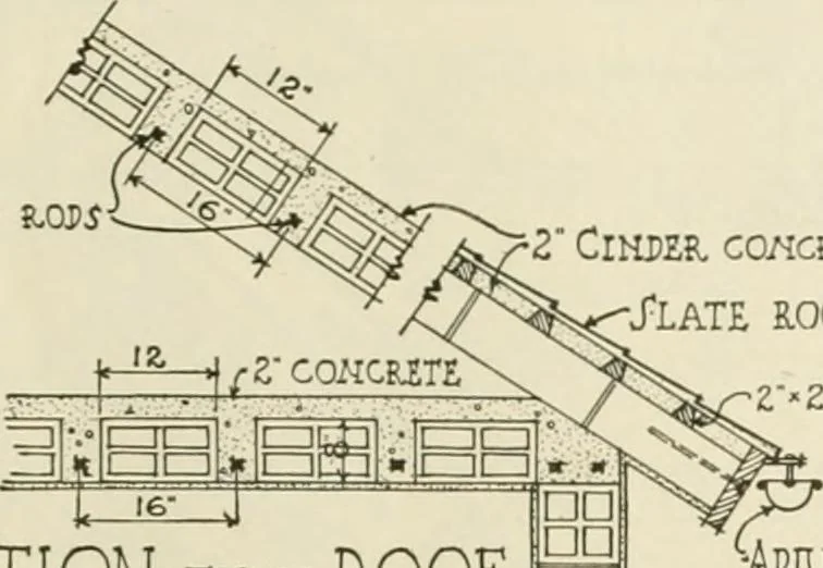 An illustration from Guaranteed building plans with interior views and details : a standard collection of new, original and artistic designs of cottages, bungalows, residences and flats of frame, brick, cement, plaster, concrete blocks, hollow tile, stucco, etc. and farm buildings of all descriptions together with interior and exterior details and interior views arranged and described by William A. Radford., 1915, leaf 50