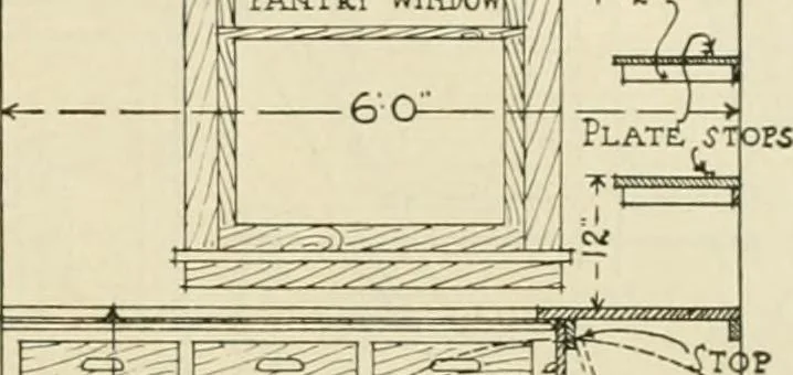 An illustration from Guaranteed building plans with interior views and details : a standard collection of new, original and artistic designs of cottages, bungalows, residences and flats of frame, brick, cement, plaster, concrete blocks, hollow tile, stucco, etc. and farm buildings of all descriptions together with interior and exterior details and interior views arranged and described by William A. Radford., 1915, leaf 68