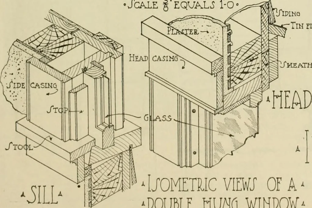 An illustration from Guaranteed building plans with interior views and details : a standard collection of new, original and artistic designs of cottages, bungalows, residences and flats of frame, brick, cement, plaster, concrete blocks, hollow tile, stucco, etc. and farm buildings of all descriptions together with interior and exterior details and interior views arranged and described by William A. Radford., 1915, leaf 70