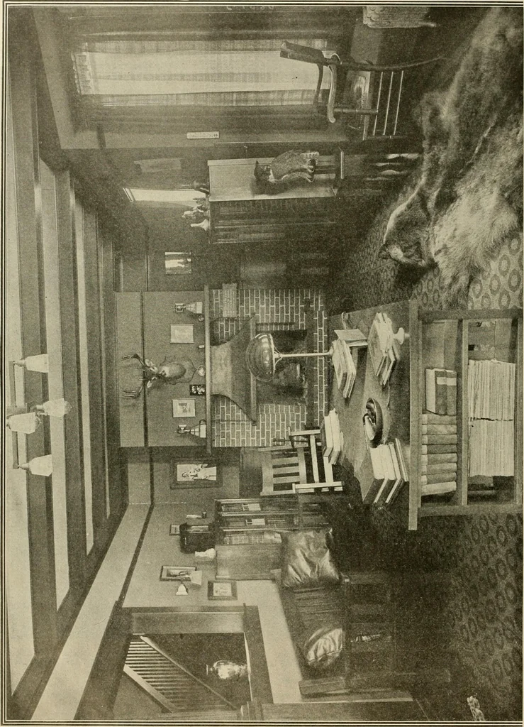 An illustration from Guaranteed building plans with interior views and details : a standard collection of new, original and artistic designs of cottages, bungalows, residences and flats of frame, brick, cement, plaster, concrete blocks, hollow tile, stucco, etc. and farm buildings of all descriptions together with interior and exterior details and interior views arranged and described by William A. Radford., 1915, leaf 73