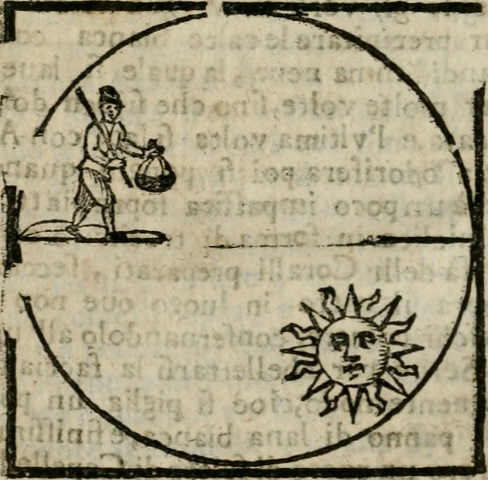 An illustration from Guida alla chimica : che suo mezzo conduce gl'affetionati alle operationi sopra ogni corpo misto animale, minerale, ò vegetabile : dichiarando come s'estraggono i toro sali, ogli, essenze, magisterij, mercurij, etc. ... et in quest' vltima impressione ampliata di nuoue aggiunte, & figure ... : et con la regola per metter le figure à suo loco posta nel fine, 1706, leaf 281
