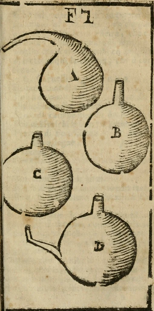 An illustration from Guida alla chimica : che suo mezzo conduce gl'affetionati alle operationi sopra ogni corpo misto animale, minerale, ò vegetabile : dichiarando come s'estraggono i toro sali, ogli, essenze, magisterij, mercurij, etc. ... et in quest' vltima impressione ampliata di nuoue aggiunte, & figure ... : et con la regola per metter le figure à suo loco posta nel fine, 1706, leaf 564