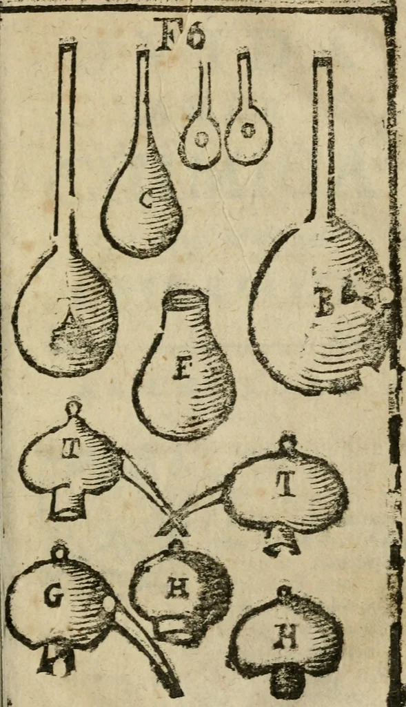 An illustration from Guida alla chimica : che suo mezzo conduce gl'affetionati alle operationi sopra ogni corpo misto animale, minerale, ò vegetabile : dichiarando come s'estraggono i toro sali, ogli, essenze, magisterij, mercurij, etc. ... et in quest' vltima impressione ampliata di nuoue aggiunte, & figure ... : et con la regola per metter le figure à suo loco posta nel fine, 1706, leaf 580