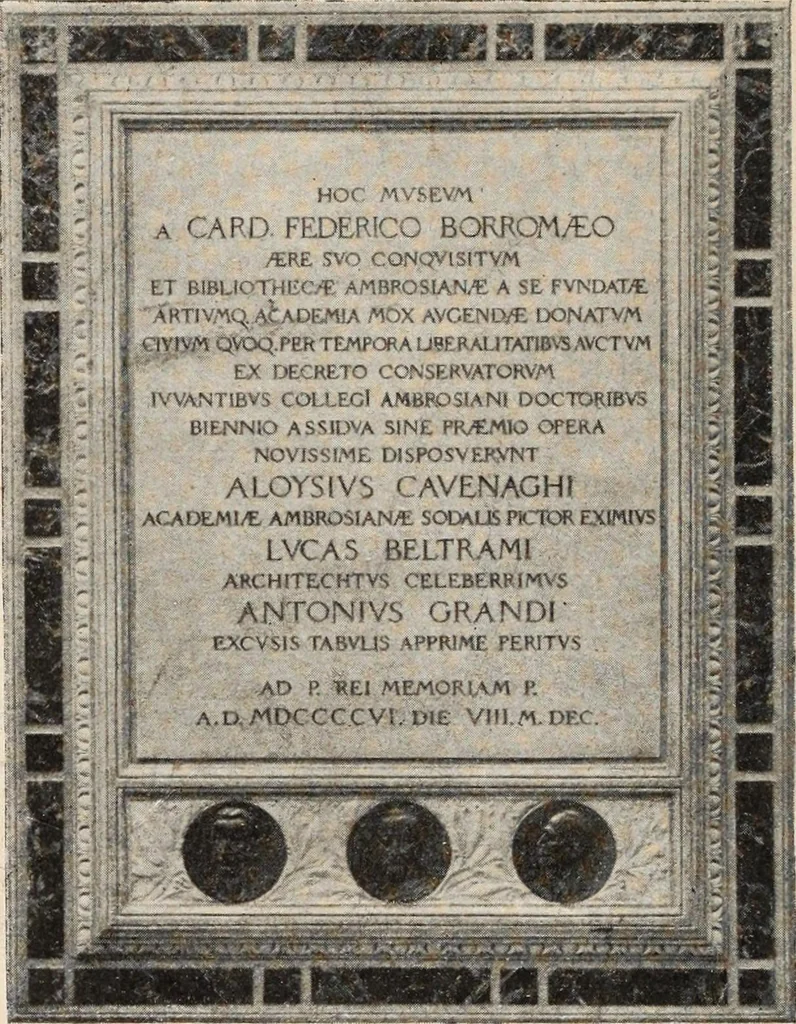 An illustration from Guida sommaria per il visitatore della Biblioteca Ambrosiana e delle collezioni annesse, 1907, leaf 169