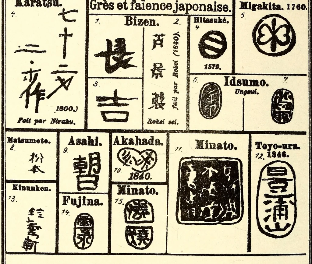 An illustration from Guide de l'amateur de porcelaines et de faiences (y compris grès et terres cuites) : collection complète des marques de porcelaines, de faiences et de poteries anciennes, 1910, leaf 180