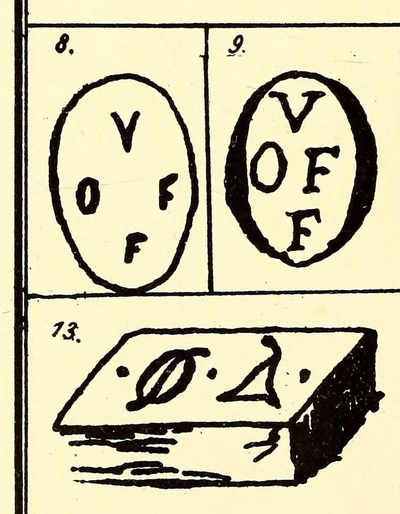 An illustration from Guide de l'amateur de porcelaines et de faiences (y compris grès et terres cuites) : collection complète des marques de porcelaines, de faiences et de poteries anciennes, 1910, leaf 40