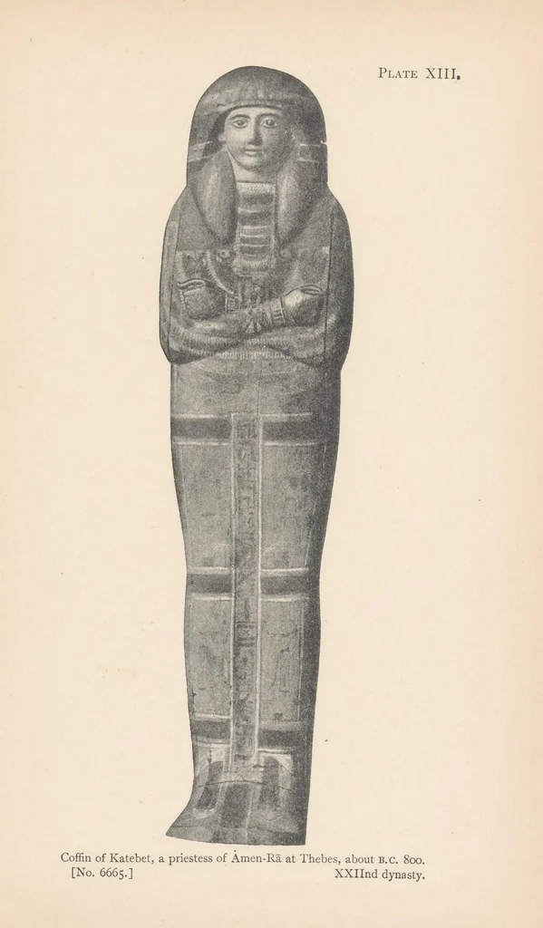 An illustration from A guide to the first and second Egyptian rooms : predynastic antiquities, mummies, mummy-cases, and other objects connected with the funeral rites of the ancient Egyptians, 1904, leaf 115