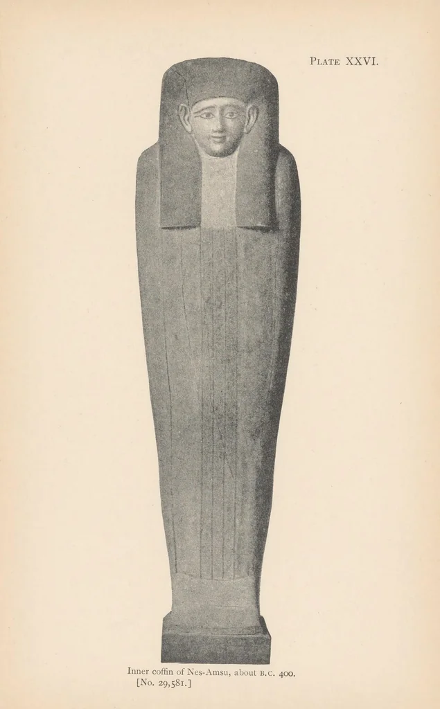 An illustration from A guide to the first and second Egyptian rooms : predynastic antiquities, mummies, mummy-cases, and other objects connected with the funeral rites of the ancient Egyptians, 1904, leaf 179