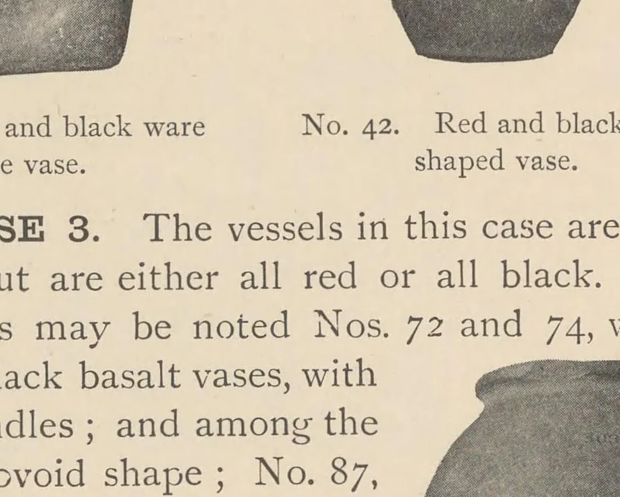 An illustration from A guide to the first and second Egyptian rooms : predynastic antiquities, mummies, mummy-cases, and other objects connected with the funeral rites of the ancient Egyptians, 1904, leaf 43