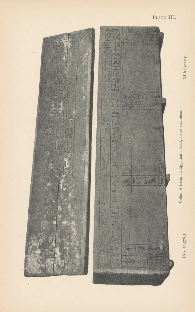 An illustration from A guide to the first and second Egyptian rooms : predynastic antiquities, mummies, mummy-cases, and other objects connected with the funeral rites of the ancient Egyptians, 1904, leaf 75