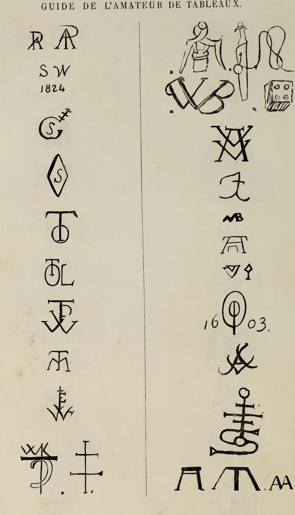 An illustration from Guide théorique et pratique de l'amateur de tableaux : études sur les imitateurs et les copistes des maîtres de toutes les écoles, dont les oeuvres forment la base ordinaire des galeries, 1863, leaf 153