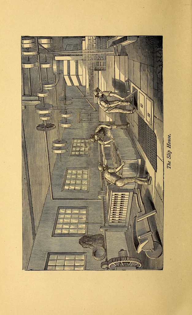 An illustration from A guide through the Royal Porcelain Works, Worcester, and an epitome of the history of pottery and porcelain with the marks on Worcester porcelain, 1878, leaf 18