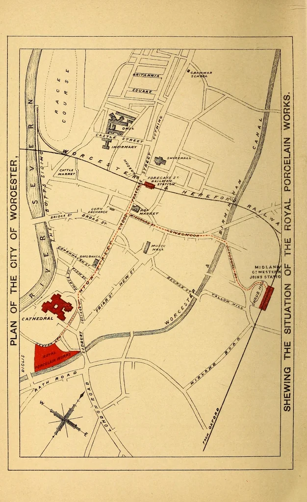 An illustration from A guide through the Royal Porcelain Works, Worcester, and an epitome of the history of pottery and porcelain with the marks on Worcester porcelain, 1878, leaf 6