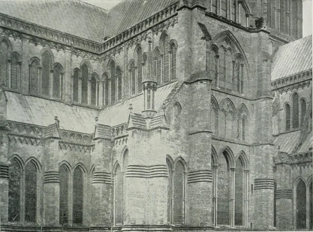 An illustration from A guide to English Gothic architecture, illustrated by numerous drawings and photographs, 1922, leaf 157
