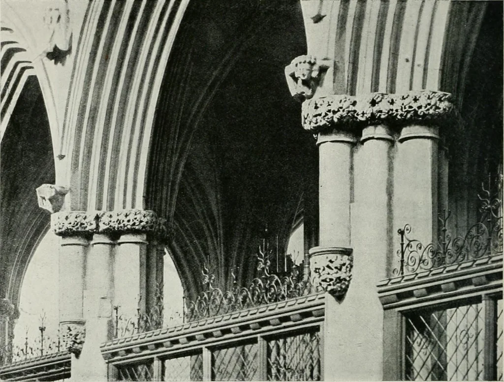 An illustration from A guide to English Gothic architecture, illustrated by numerous drawings and photographs, 1922, leaf 196