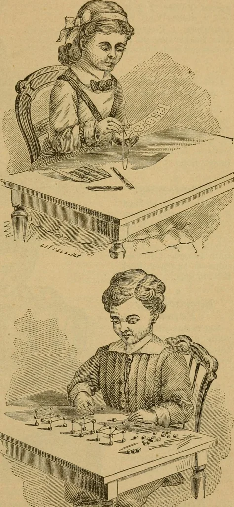 An illustration from Guide to the kindergarten and intermediate class, 1877, leaf 233