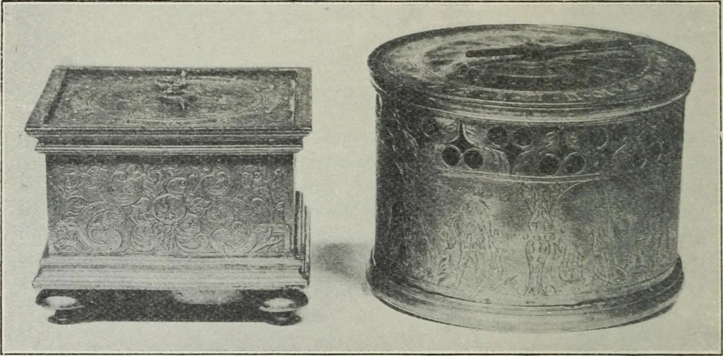 An illustration from A guide to the Mediaeval Room and to the specimens of mediaeval and later times in the gold ornament room : with fourteen plates and a hundred and ninety-four illustrations, 1907, leaf 115