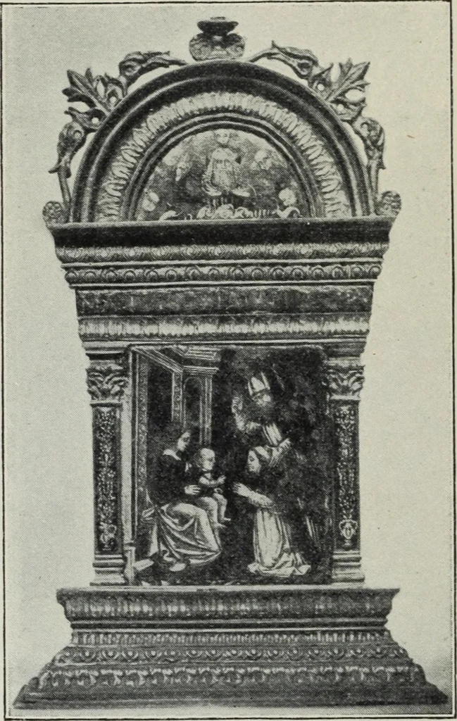 An illustration from A guide to the Mediaeval Room and to the specimens of mediaeval and later times in the gold ornament room : with fourteen plates and a hundred and ninety-four illustrations, 1907, leaf 157