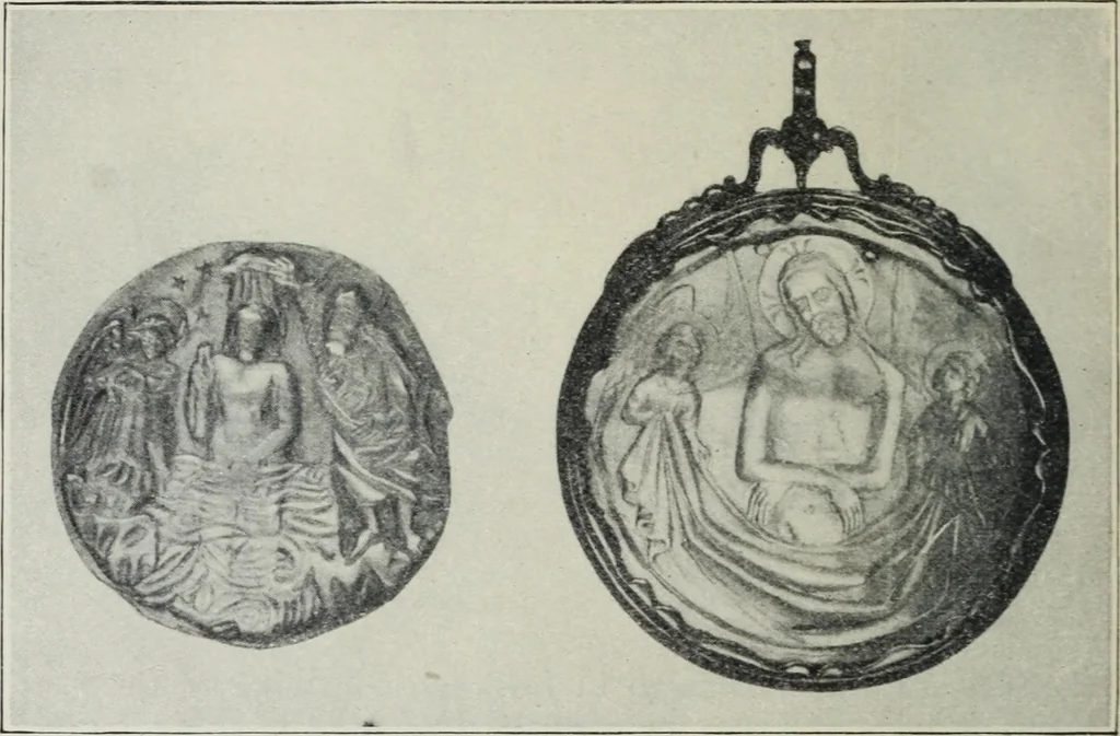 An illustration from A guide to the Mediaeval Room and to the specimens of mediaeval and later times in the gold ornament room : with fourteen plates and a hundred and ninety-four illustrations, 1907, leaf 177