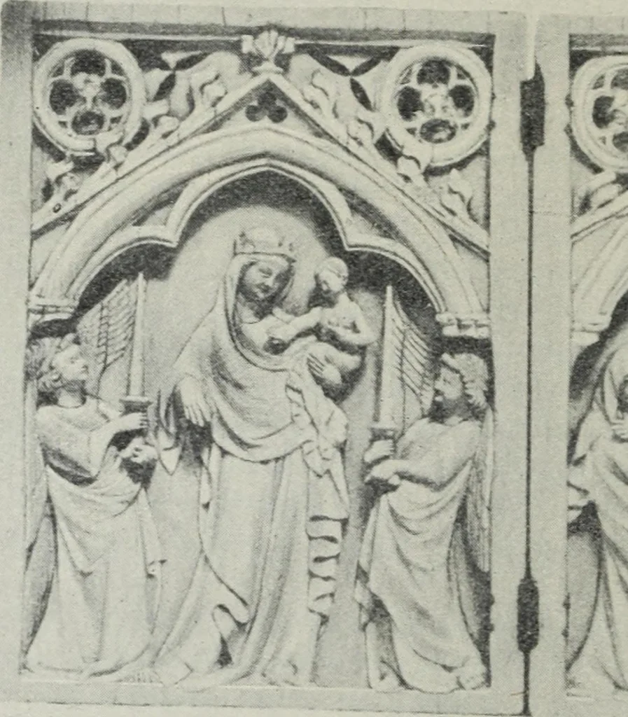 An illustration from A guide to the Mediaeval Room and to the specimens of mediaeval and later times in the gold ornament room : with fourteen plates and a hundred and ninety-four illustrations, 1907, leaf 199