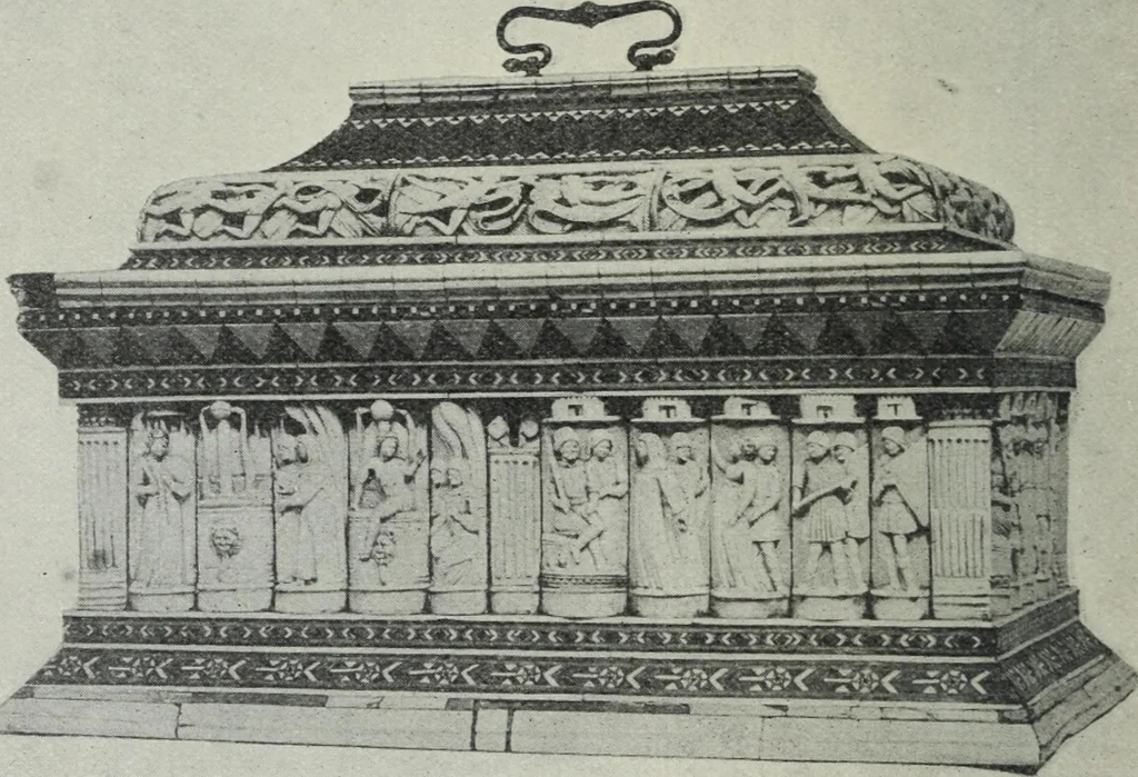 An illustration from A guide to the Mediaeval Room and to the specimens of mediaeval and later times in the gold ornament room : with fourteen plates and a hundred and ninety-four illustrations, 1907, leaf 201