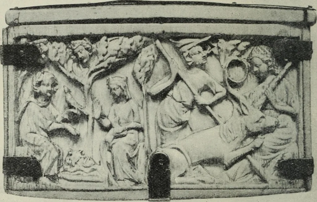 An illustration from A guide to the Mediaeval Room and to the specimens of mediaeval and later times in the gold ornament room : with fourteen plates and a hundred and ninety-four illustrations, 1907, leaf 203