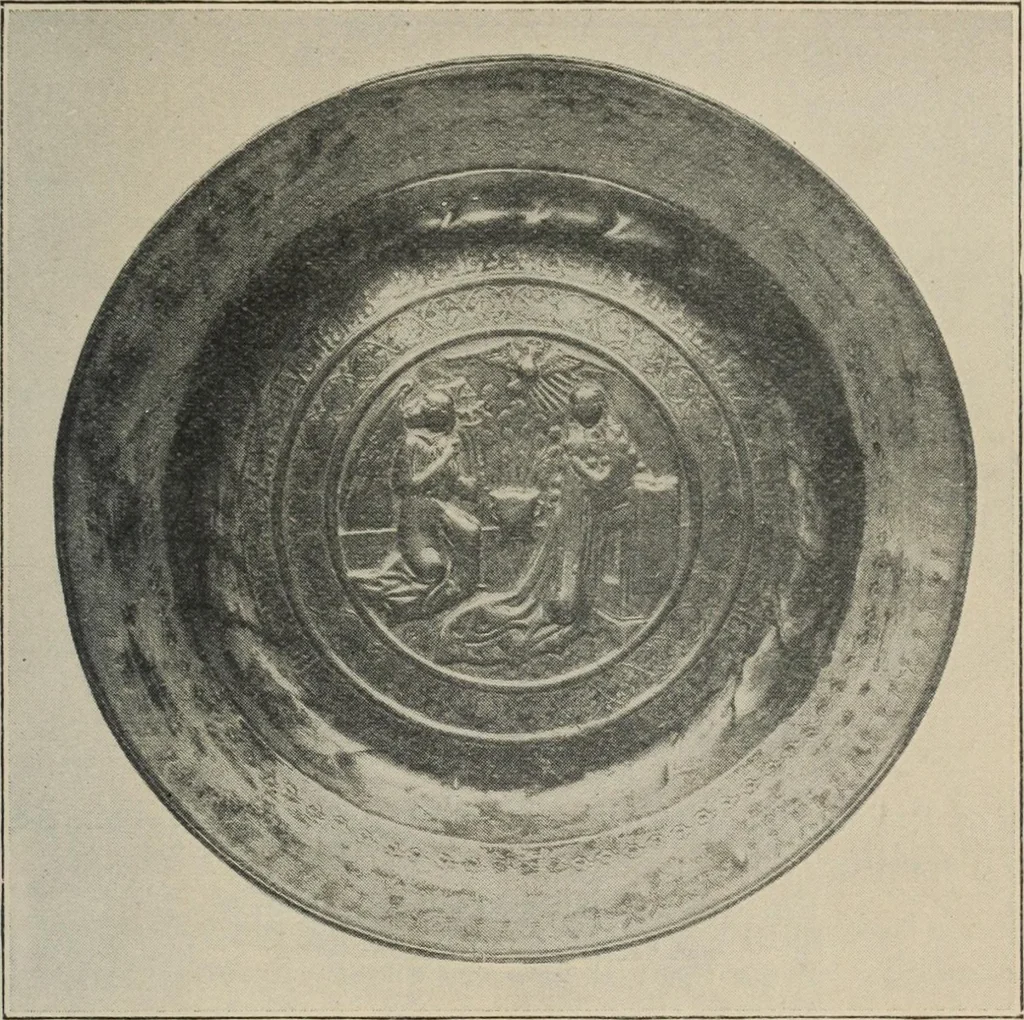 An illustration from A guide to the Mediaeval Room and to the specimens of mediaeval and later times in the gold ornament room : with fourteen plates and a hundred and ninety-four illustrations, 1907, leaf 28