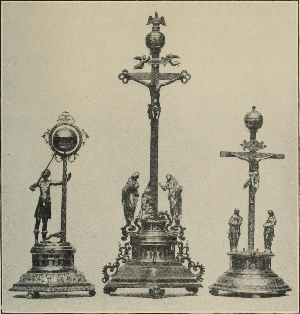 An illustration from A guide to the Mediaeval Room and to the specimens of mediaeval and later times in the gold ornament room : with fourteen plates and a hundred and ninety-four illustrations, 1907, leaf 32
