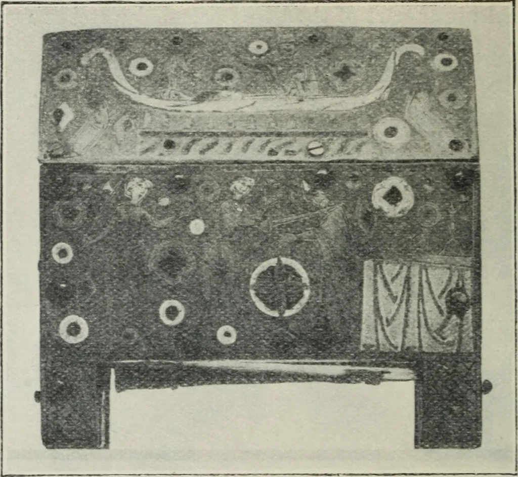 An illustration from A guide to the Mediaeval Room and to the specimens of mediaeval and later times in the gold ornament room : with fourteen plates and a hundred and ninety-four illustrations, 1907, leaf 35