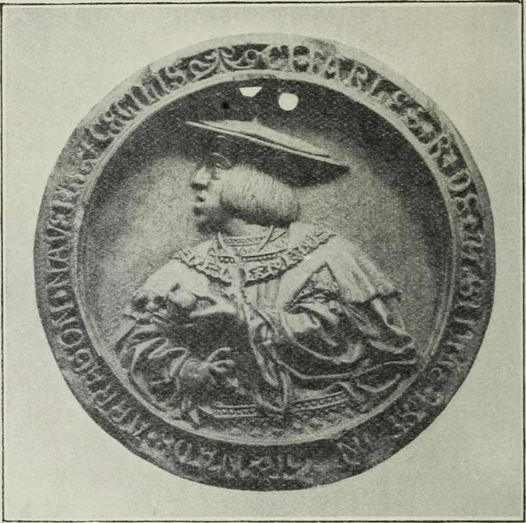 An illustration from A guide to the Mediaeval Room and to the specimens of mediaeval and later times in the gold ornament room : with fourteen plates and a hundred and ninety-four illustrations, 1907, leaf 49
