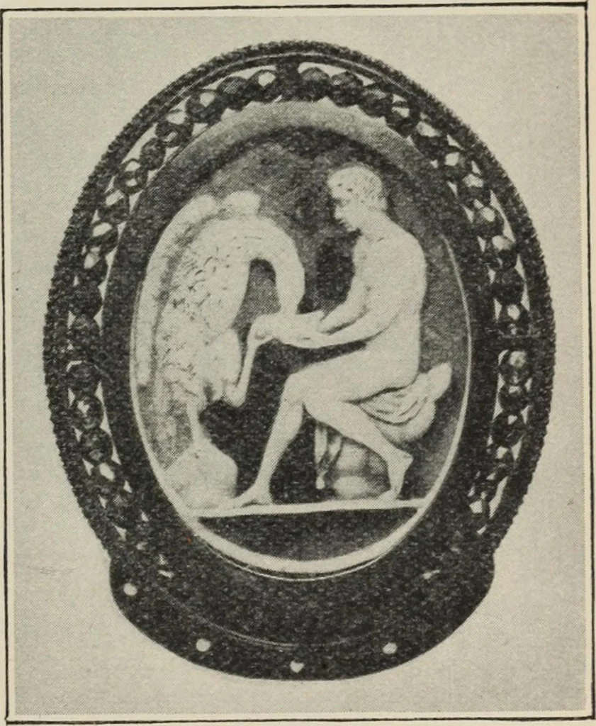 An illustration from A guide to the Mediaeval Room and to the specimens of mediaeval and later times in the gold ornament room : with fourteen plates and a hundred and ninety-four illustrations, 1907, leaf 50