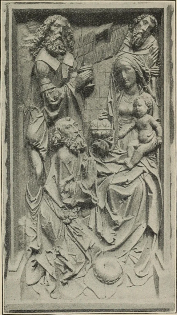 An illustration from A guide to the Mediaeval Room and to the specimens of mediaeval and later times in the gold ornament room : with fourteen plates and a hundred and ninety-four illustrations, 1907, leaf 56