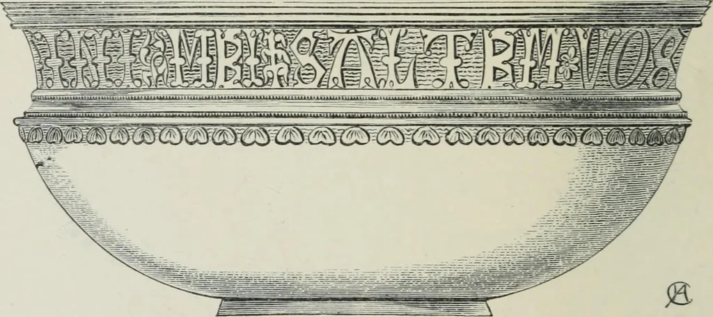 An illustration from A guide to the Mediaeval Room and to the specimens of mediaeval and later times in the gold ornament room : with fourteen plates and a hundred and ninety-four illustrations, 1907, leaf 75