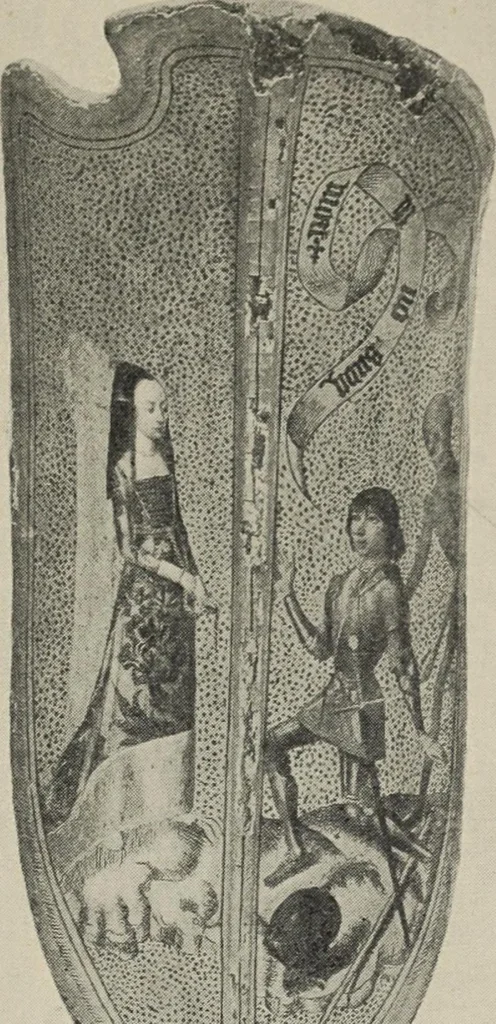 An illustration from A guide to the Mediaeval Room and to the specimens of mediaeval and later times in the gold ornament room : with fourteen plates and a hundred and ninety-four illustrations, 1907, leaf 90