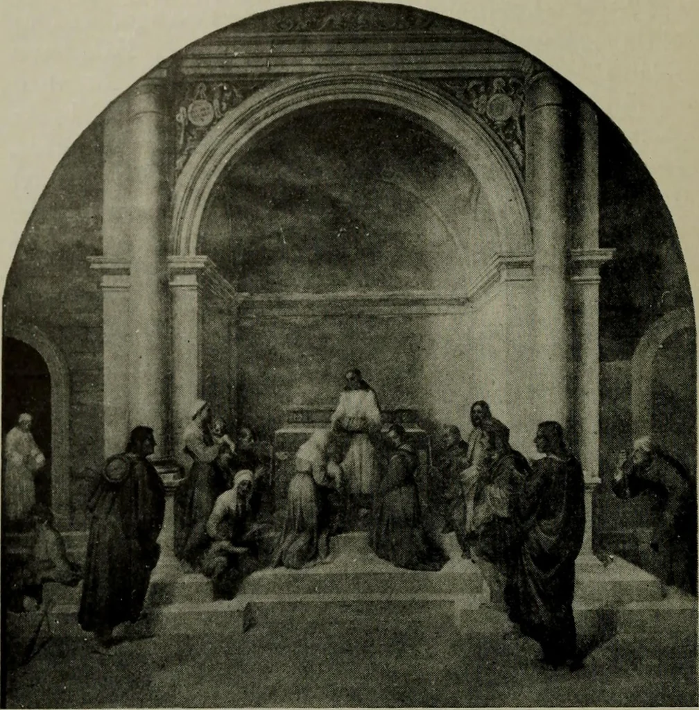 An illustration from A guide to the paintings in the churches and minor museums of Florence; a critical catalogue, with quotations from Vasari, 1908, leaf 28