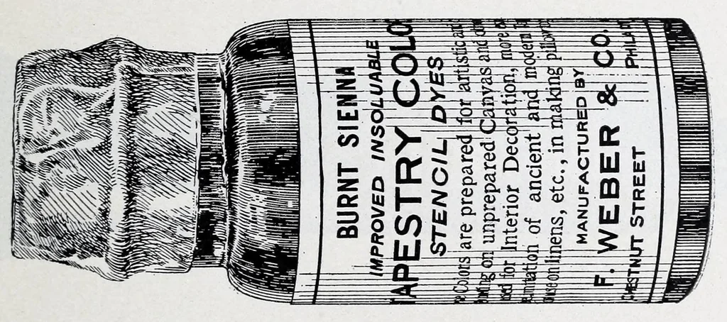 An illustration from A guide to tapestry painting and stenciling in liquid tapestry dyes and tapestry oil colors : with a full list of the materials used and illustrations of the stencil patterns, 1910, leaf 55