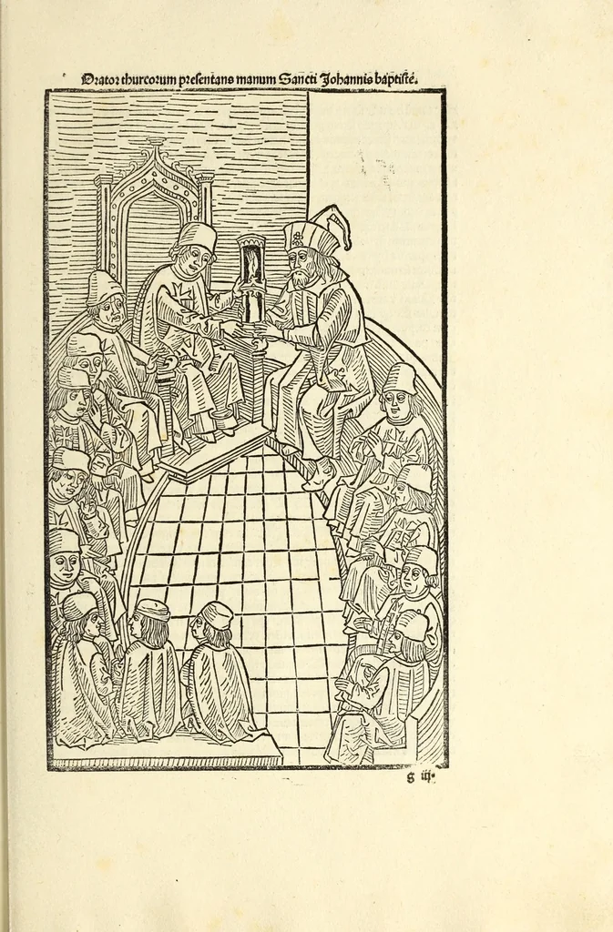 An illustration from Guillelmi Caonrsin [sic] Rhodiorum vicecancellarij: obsidionis Rhodie urbis descriptio, leaf 105