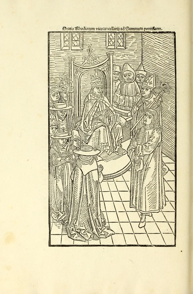 An illustration from Guillelmi Caonrsin [sic] Rhodiorum vicecancellarij: obsidionis Rhodie urbis descriptio, leaf 116