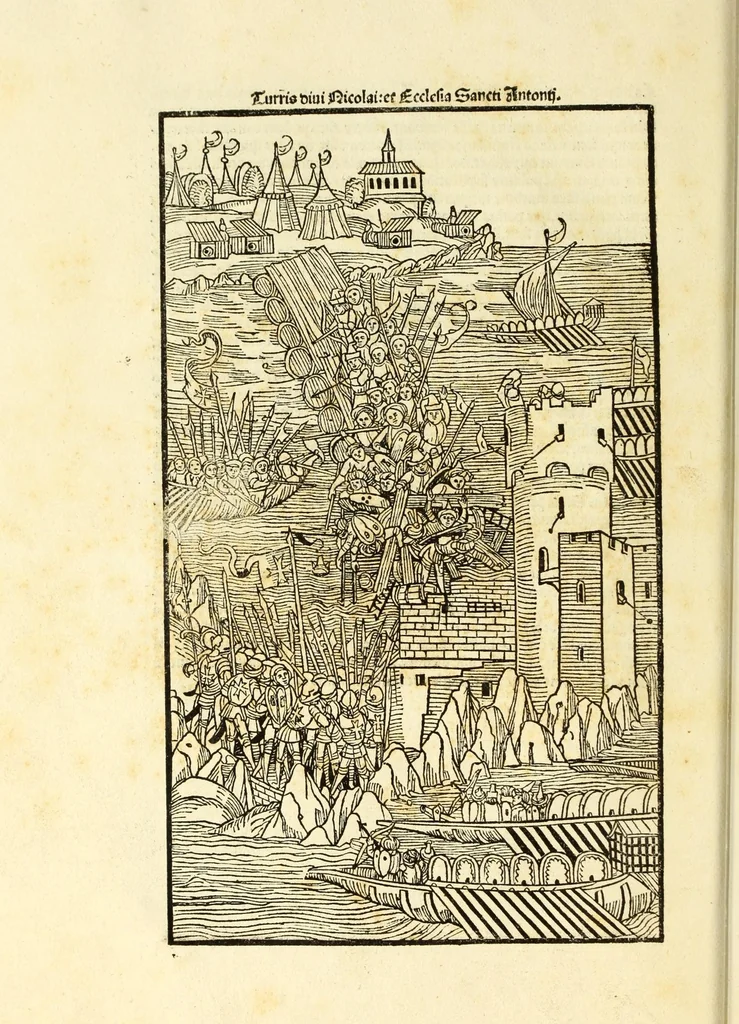 An illustration from Guillelmi Caonrsin [sic] Rhodiorum vicecancellarij: obsidionis Rhodie urbis descriptio, leaf 16