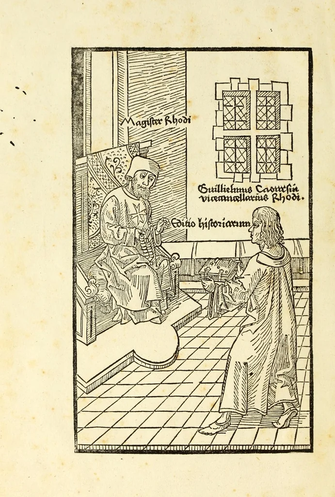 An illustration from Guillelmi Caonrsin [sic] Rhodiorum vicecancellarij: obsidionis Rhodie urbis descriptio, leaf 6