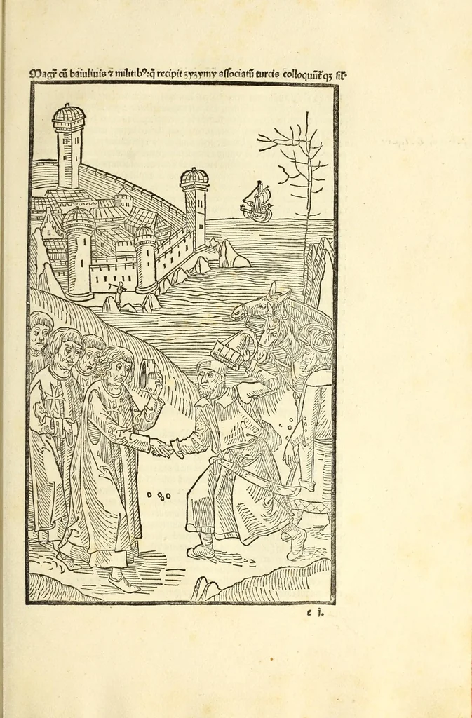 An illustration from Guillelmi Caonrsin [sic] Rhodiorum vicecancellarij: obsidionis Rhodie urbis descriptio, leaf 69