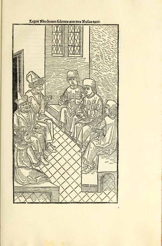 An illustration from Guillelmi Caonrsin [sic] Rhodiorum vicecancellarij: obsidionis Rhodie urbis descriptio, leaf 81