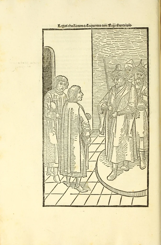 An illustration from Guillelmi Caonrsin [sic] Rhodiorum vicecancellarij: obsidionis Rhodie urbis descriptio, leaf 84