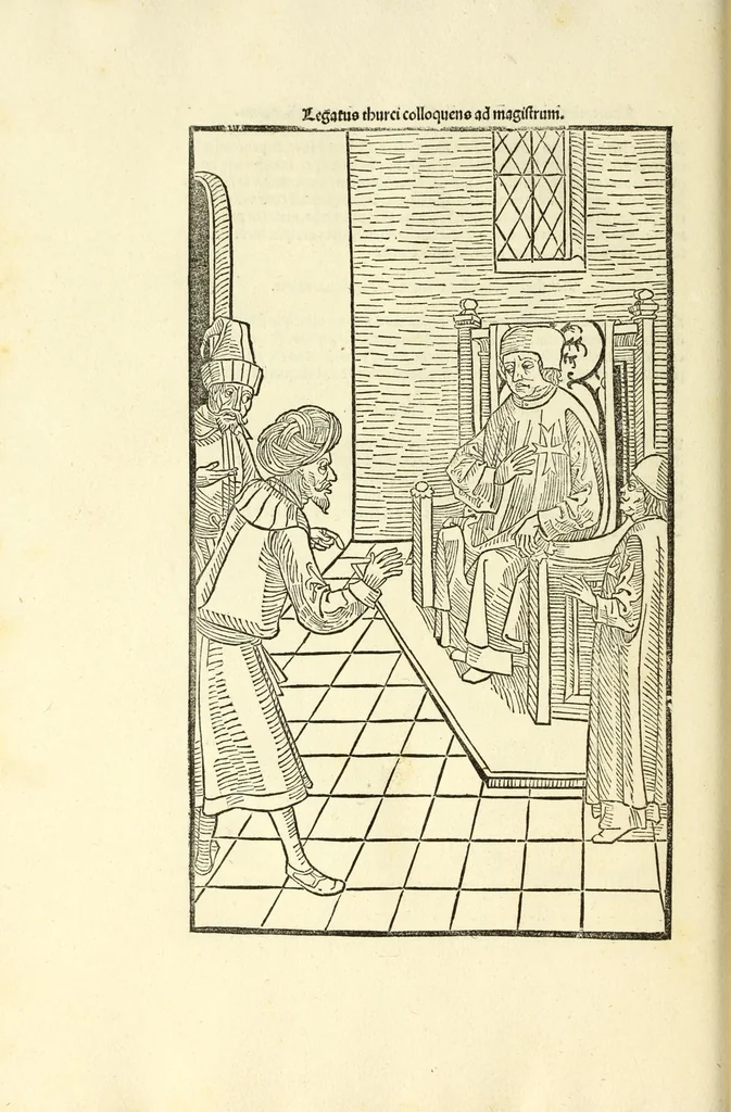 An illustration from Guillelmi Caonrsin [sic] Rhodiorum vicecancellarij: obsidionis Rhodie urbis descriptio, leaf 86
