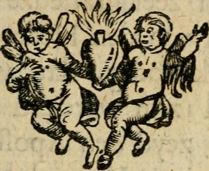 An illustration from Gulden-spiegel, ofte opwekkinge tot christelijke deugden : afgedeelt in twee deelen : waar in vertoond werd de schadelijkheyd der zonden, mitsgaders de goedigheyd en weldaaden Godts over den boetveerdigen, tot leeringe en stigtinge aller christenen toe-gepast : nog is hier by gevoegt Thamars ontschaking, of de verdoolde liefde van Ammon : als mede de vermaakelijke bruylofts-kroon : doorblogten met verscheyde leerzame gedigten, vermaakelijke bruylofts en aandagtige liedekens : voorgesteld op de vier geteyden van den dag, 1763, leaf 62