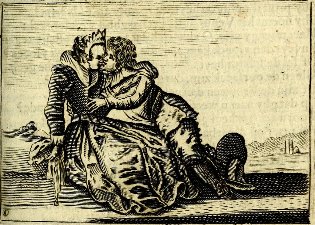 An illustration from Gulden-spiegel; ofte, Opweckinge tot christelijke deugden, afgebeeld in twee deelen ... Noch is hier by-gevoeght Thamars ontschaking; of, De verdoolde liefde van Ammon. Als mede de Vermaeckelijcke bruylofts-kroon ... gerijmt door Jacob Coenraeds Mayvogel, 1699, leaf 119
