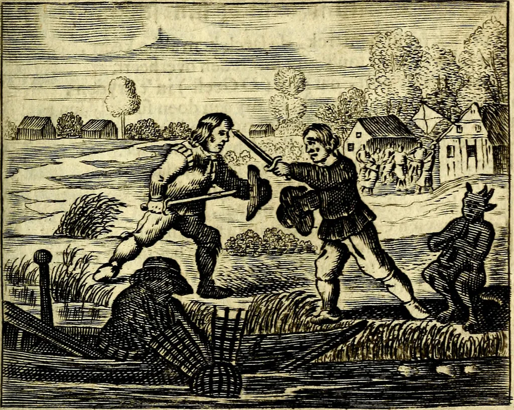An illustration from Gulden-spiegel; ofte, Opweckinge tot christelijke deugden, afgebeeld in twee deelen ... Noch is hier by-gevoeght Thamars ontschaking; of, De verdoolde liefde van Ammon. Als mede de Vermaeckelijcke bruylofts-kroon ... gerijmt door Jacob Coenraeds Mayvogel, 1699, leaf 131